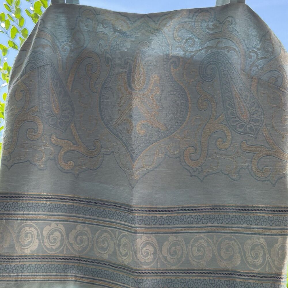 NWT Doncaster Paisley Sleeveless Shell Top Size 6 Aqua Green Metallic Print